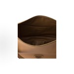 PRADA Demi-lune enamel triangular metal logo single-shoulder bag for large women in caramel color